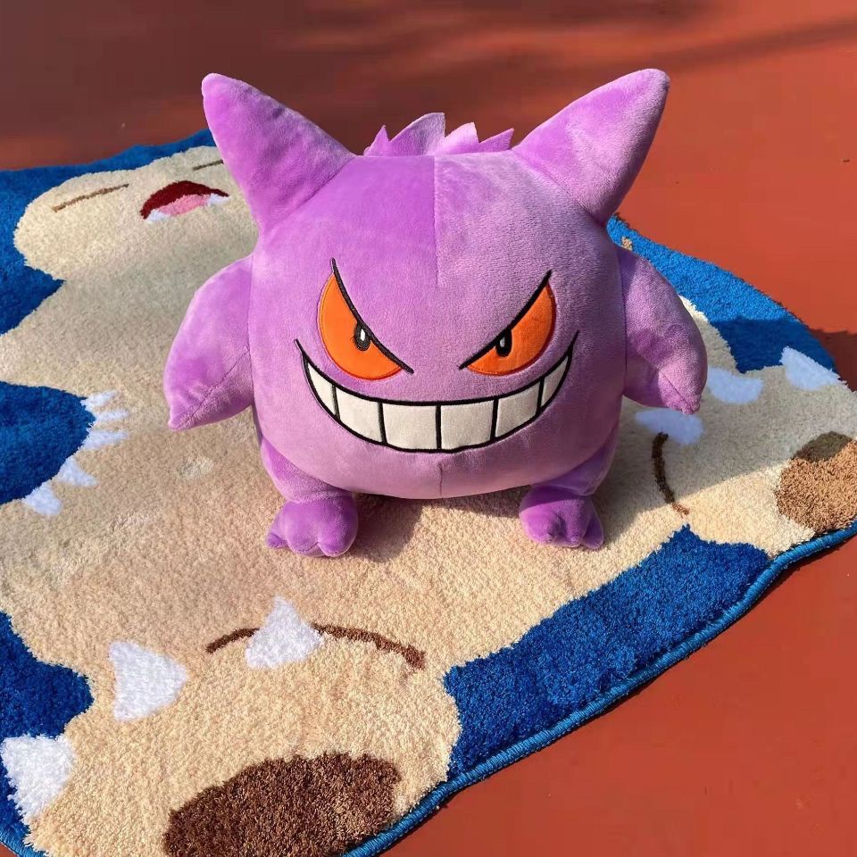 ∈❃♨Sera mengimpor Pokemon Gengar anime Gengar eye-catching ransel batu hantu boneka mewah anak laki-laki dan perempuan lucu