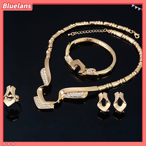 Set Kalung Choker Gelang Cincin Anting Bahan Alloy Untuk Wanita