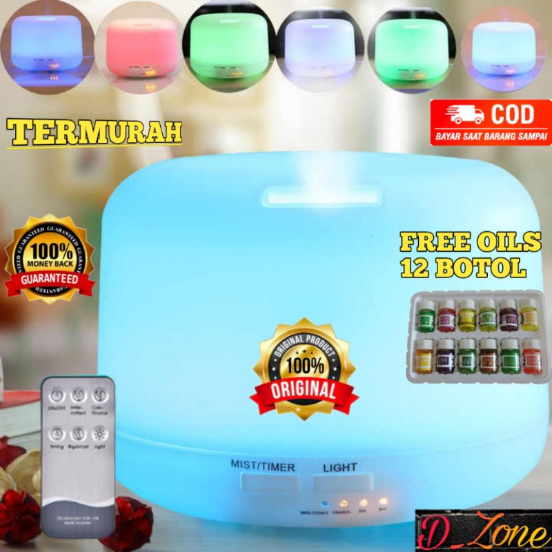 [100℅ ORIGINAL] TAFFWARE HUMIDIFIER AROMATHERAPY OIL DIFFUSER HUMIDIFIER ELEKTRIK + 7 LED + REMOTE CONTROL