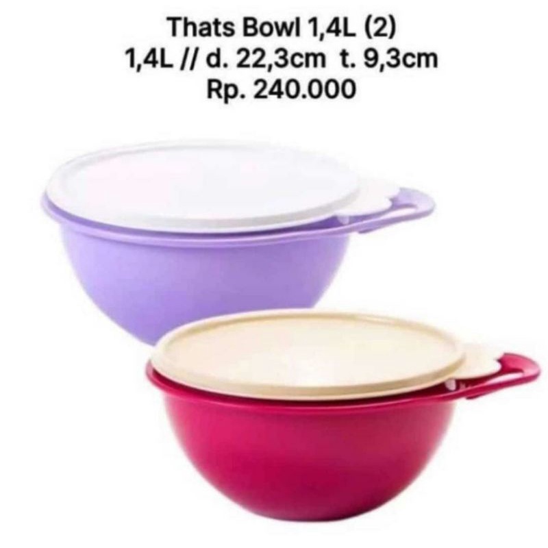 Tupperware Thats a Bowl 1,4 L- MURAH - Mangkuk Premium - Serbaguna (1)
