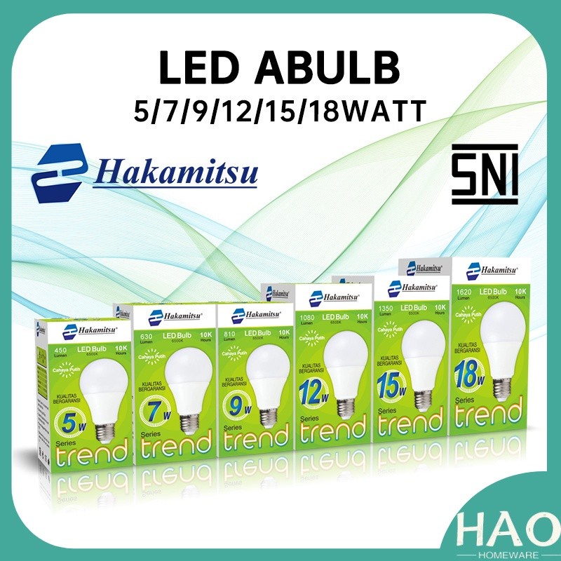 Lampu LED Buld 5W / 9W / 15W / 18W Hakamitsu Trend Bohlam