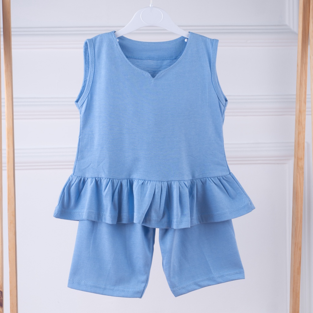 IL - SET SINGLET BRINA ANAK PEREMPUAN RUFFLE / SETELAN SINGLET RUFFLE TANPA LENGAN BALITA ANAK PEREMPUAN