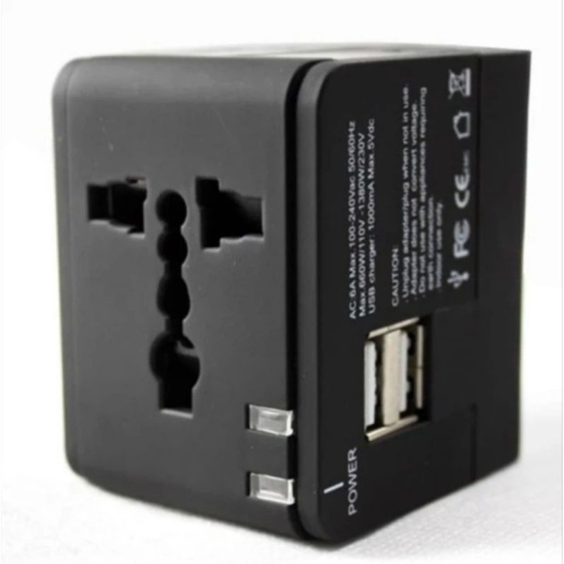 Travel Adaptor Universal Plug EU UK &amp; USB Port / All in One Adaptor