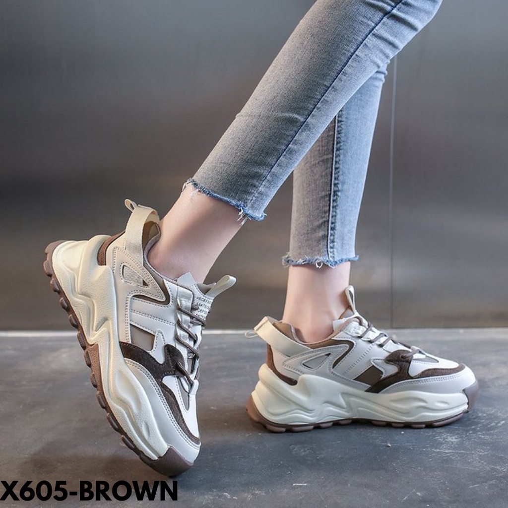 SEPATU SNEAKERS WANITA KEREN BANGETS SIMPLE TINGGI BASIC EDITION BAHAN PU IMPORT 605