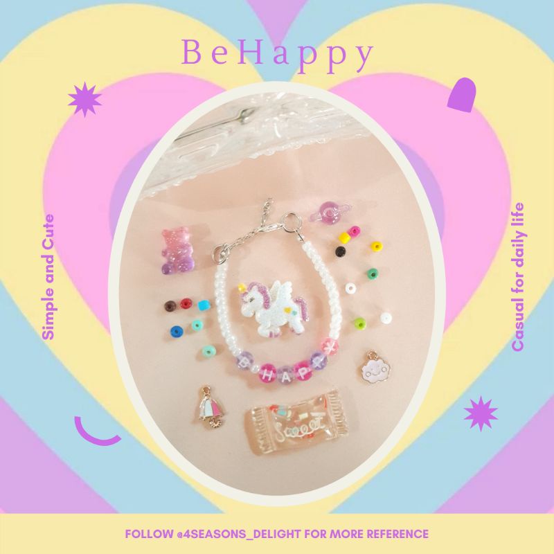 Gelang Manik Nama Kpop Custom | Kpop Beads Bracelet Custom