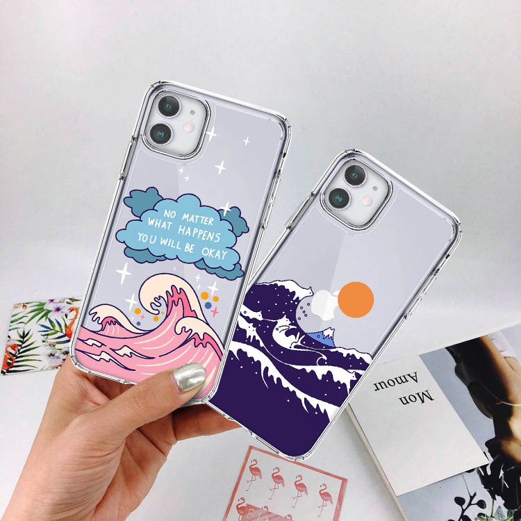 Wave printing anticrack case vivo Y53S 4G y15s y15a y01 y21 y91 y93 y95 y91c y91i y71 y53 y65 y55 y51 y81 y83 y17 y12 y15 y11 y12i y19 y30 y50 y20 y12s y20i y51 2020 Y21 2021 Y21S Y33S