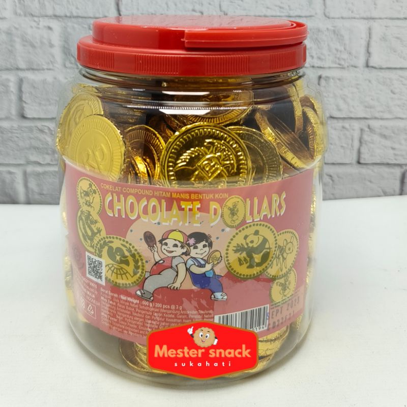 

Chocolate Dollars Toples | Coklat Coin Dollar | Coklat Dollar | Coklat Dollar Toples | kue lebaran coklat