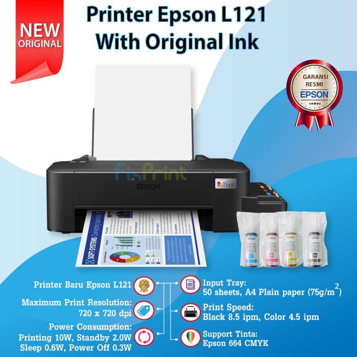 Printer Epson L120 L 120 L121 L 121 New Original Printer Infus Epson Ink Tank