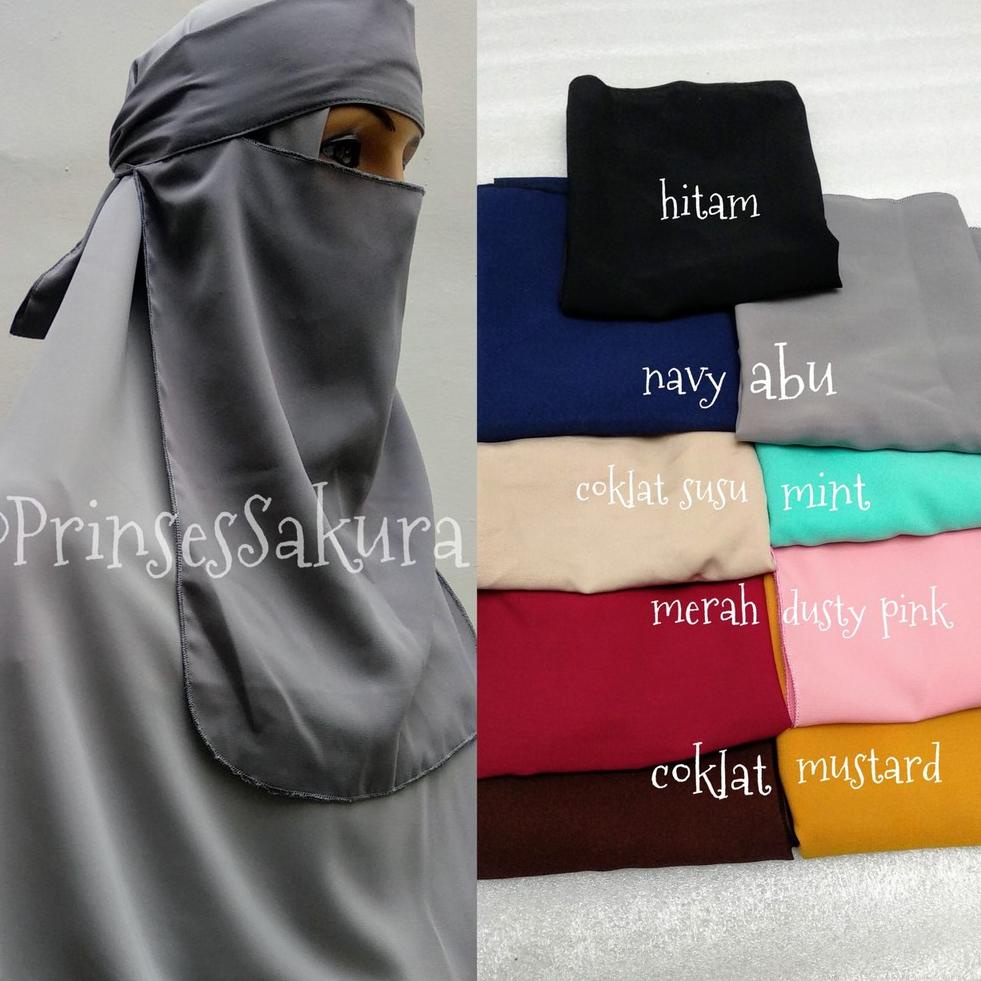 ㊤ Niqab Cadar Bandana wolfis tali kecil NEW 2993 ♛
