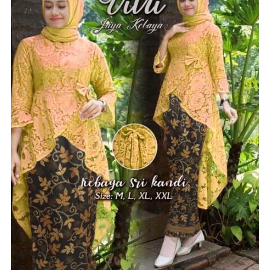 Best Terlaris MWLIE Set Vitri XXL stelan kebaya brukat batik ST VITRI SET kebaya muspita mustapa Keb