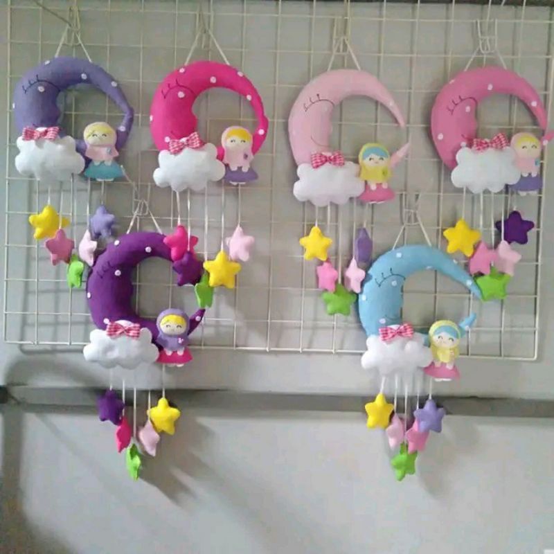 hiasan flanel/ gantungan pintu flanel/ gantungan muslim/ hiasan dinding nama/ hiasan kamar/flanel/