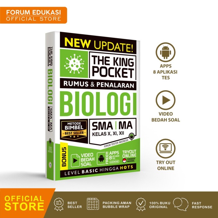 

✨COD✨ THE KING POCKET RUMUS DAN PENALARAN BIOLOGI SMA MA KELAS X, XI, XII