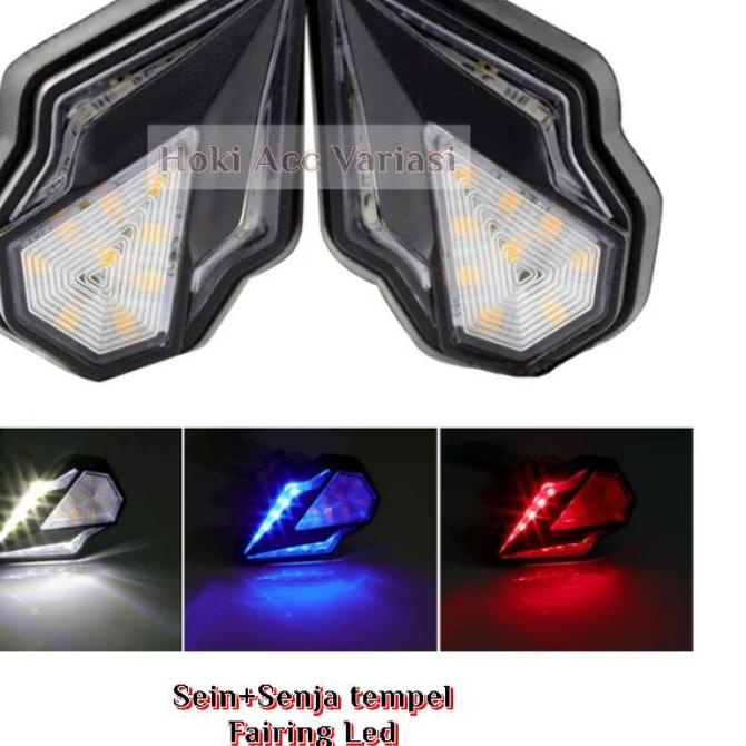 FREE ONGKIR!Lampu Sen Sein Tempel D238 Led 2in1 variasi Running + Senja Motor Cbr 150r R15 V3 Vixion