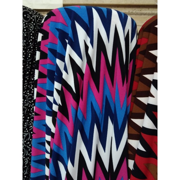 bahan/kain kaos Jersey motip zigzag