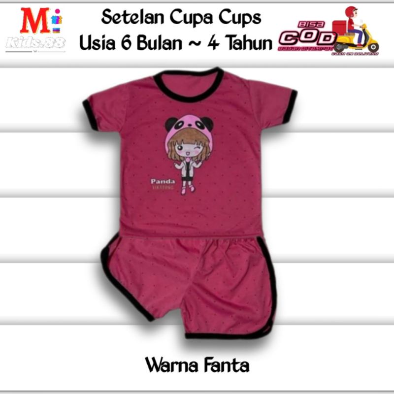 setelan anak playset/CUPA CUPS setelan baju anak perempuan/NEW PANDA YIKATONG/size S,M,L,XL,XXL buat usia 6bln-4tahun