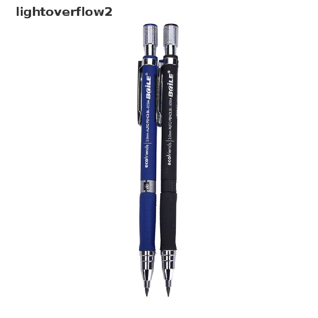 (lightoverflow2) Pensil Mekanik 2.0mm Warna Hitam Untuk Menggambar / Drafg / Sekolah