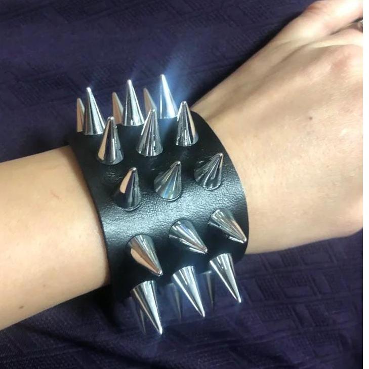 Paling Diminati Gelang Anak Punk Rock Kulit Berduri Black Metal Rocker