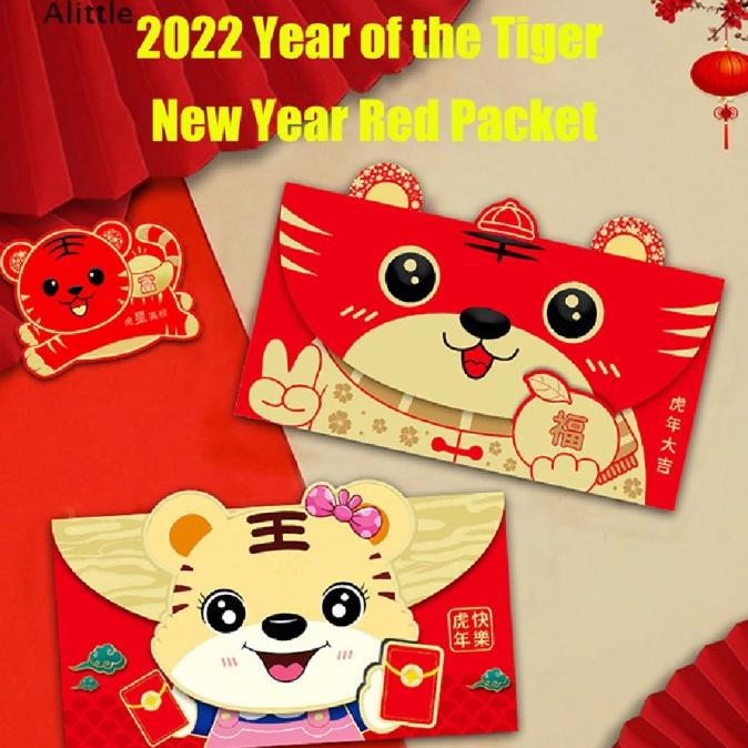 

(Alittle) 6pcs Amplop Angpao Tahun Baru Cina / Imlek Warna Merah