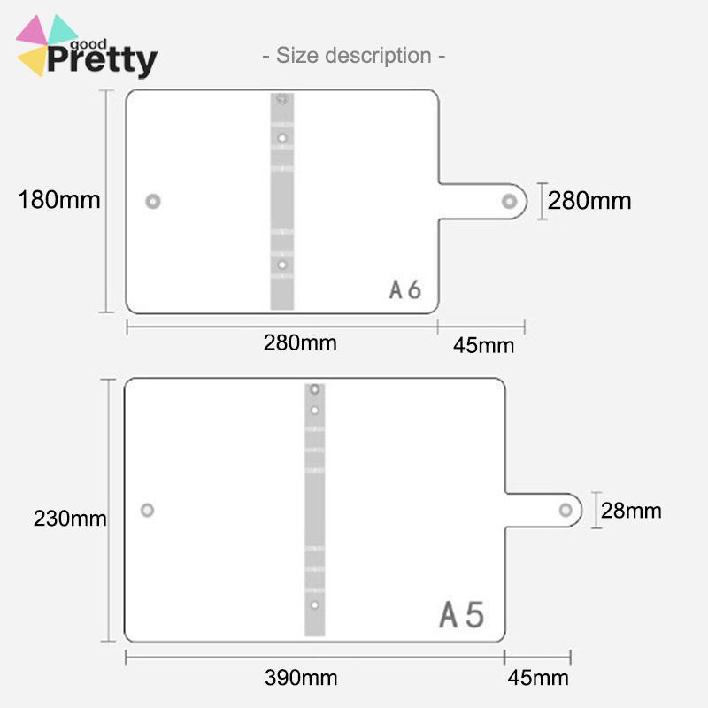 A6/A5 Clear Soft PVC Notebook Binder Cover Planner 6-Ring Loose-Leaf Folder Stationary - PD