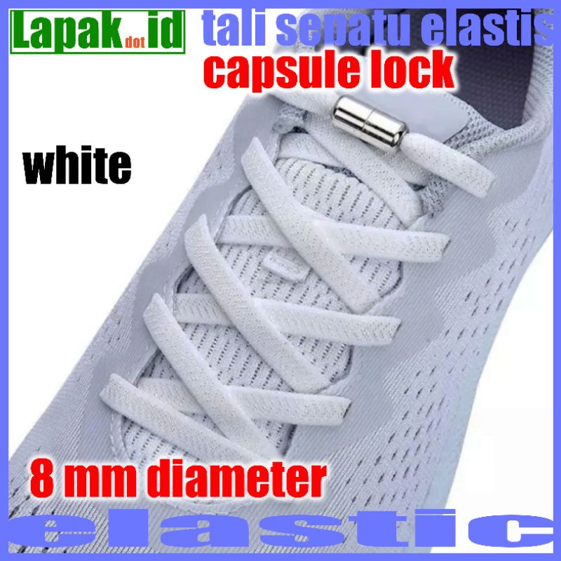 elastic shoelace model flat lebar dengan color lock capsule