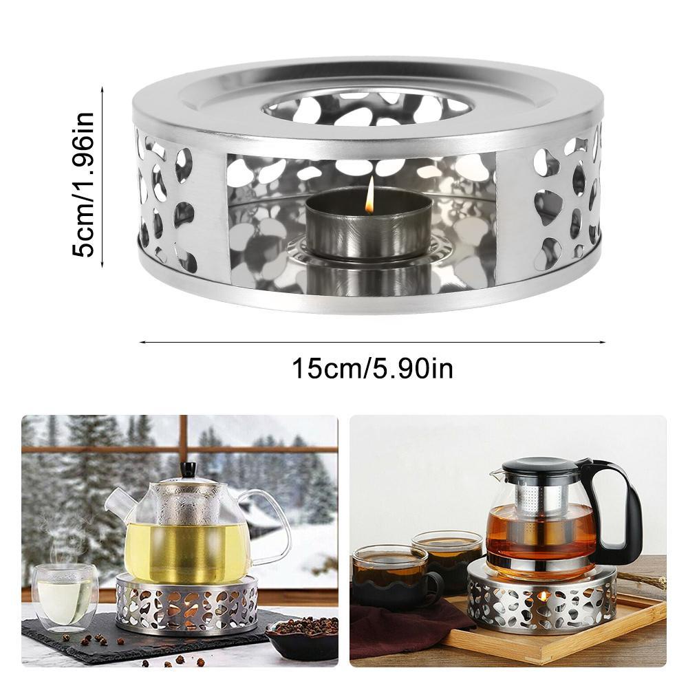 Top Tea Warmer Stainless Steel Penghangat Lilin Teaware Pemanas Base Holder