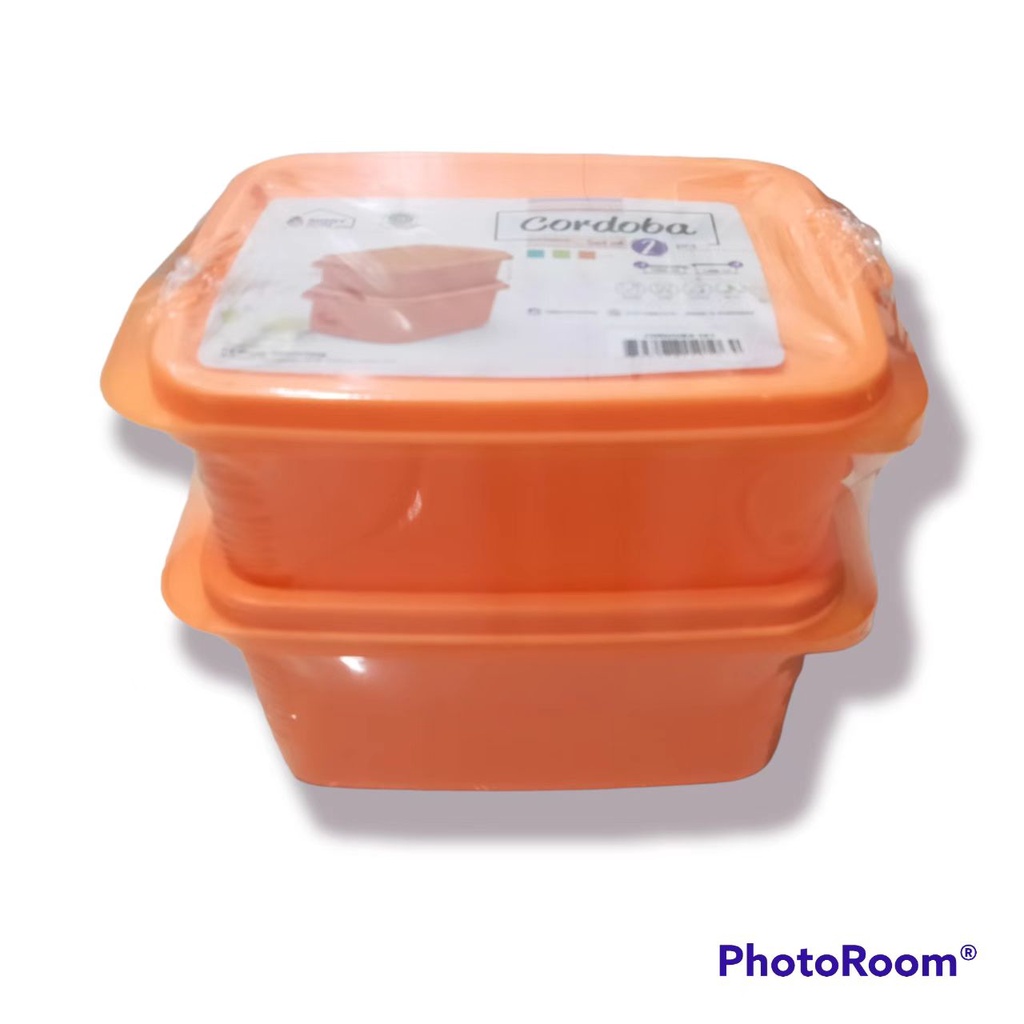 Toples Kotak SERBAGUNA CORDODA SET 1400ml &amp;1000ml Sealware 1 Set isi 2 merek biggy Bpa free