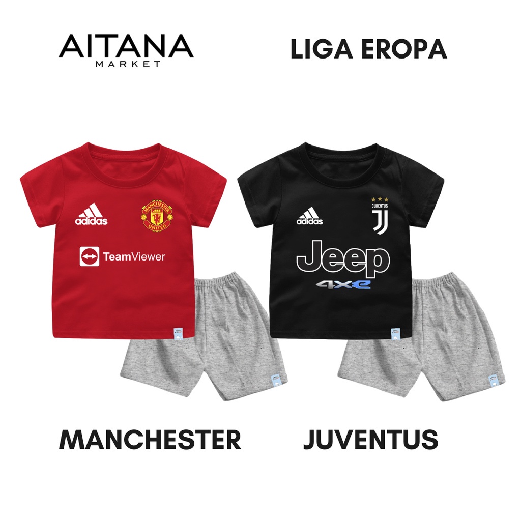 Setelan Baju Bola UEFA Europa League Untuk Anak dan Bayi Bahan Katun Combed 30s GRATIS Tambah Nama dan No Punggung