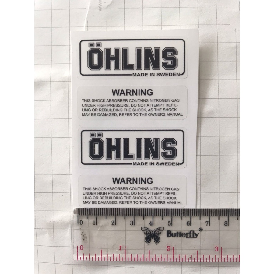 Sticker Tabung Shock Ohlins (Original Look alike) - Hitam Sticker Tabung Shock Ohlins sticker shockbreaker cartridge rep polos