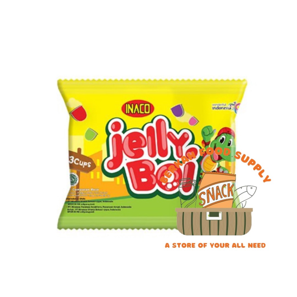 ( BERKAH ) INACO jelly boi isi 3 cup 33gr snack cemilan agar agar nata de coco jelly