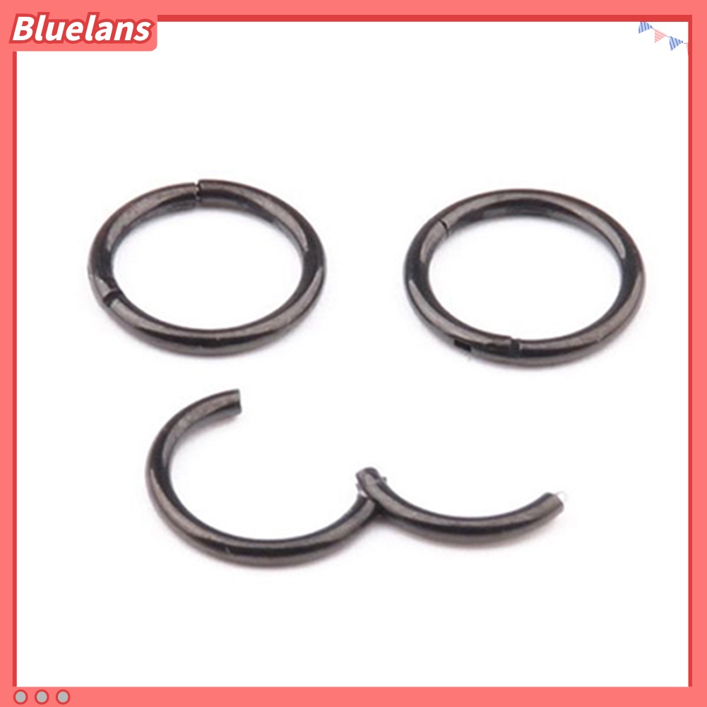 Bluelans 1 Pc 16G 14G Hinged Segment Hoop Ring Stainless Steel Lip Nose Septum Piercing