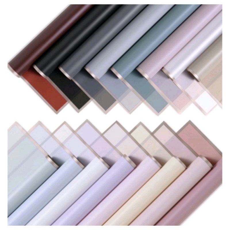 

[5 Lembar] Kertas Buket Bunga/ flower wrapping paper/ Cellophane Gold frame Transparant