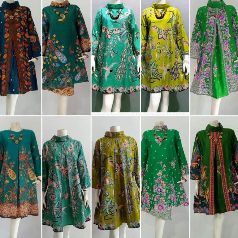 BKN.18Oc22w– TUNIK BATIK UNGGUL JAYA WARNA HIJAU TOSKA / ATASAN BATIK TUNIK WARNA HIJAU TOSKA
