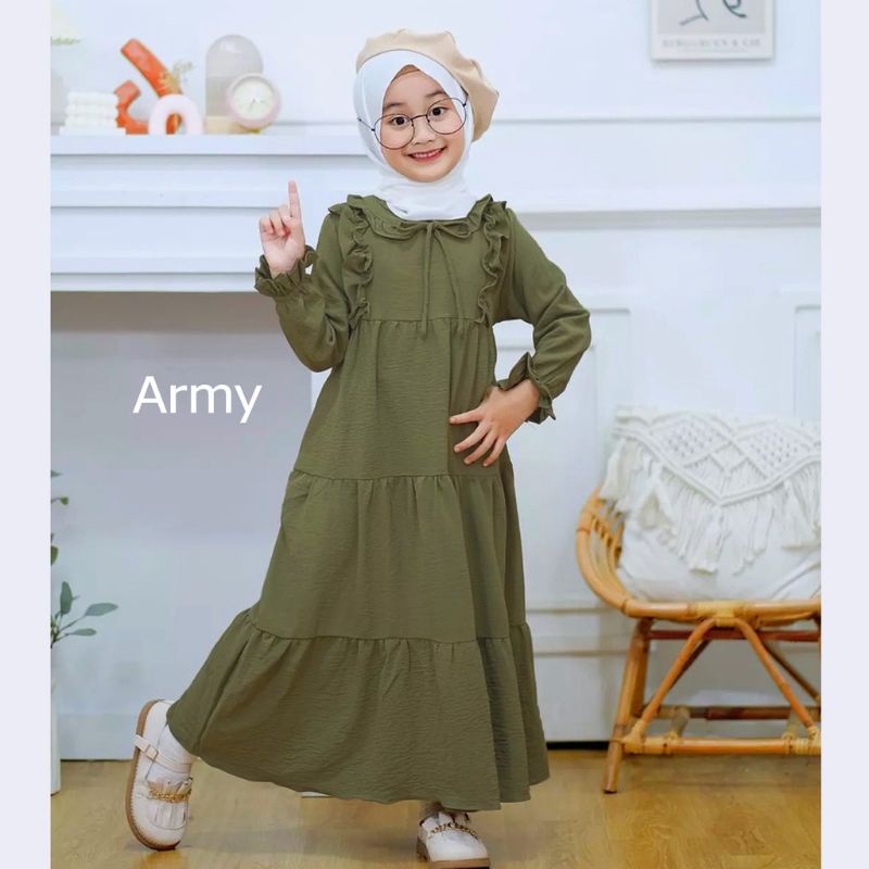 SHAFA DRESS KIDS/GAMIS ANAK TERBARU USIA  3 - 13 TAHUN BAHAN CRINKLE PREMIUM  BAJU MUSLIM ANAK/fashion anak perempuan/pakaian anak perempuan/gamis anak perempuan/pakaian muslim anak perempuan