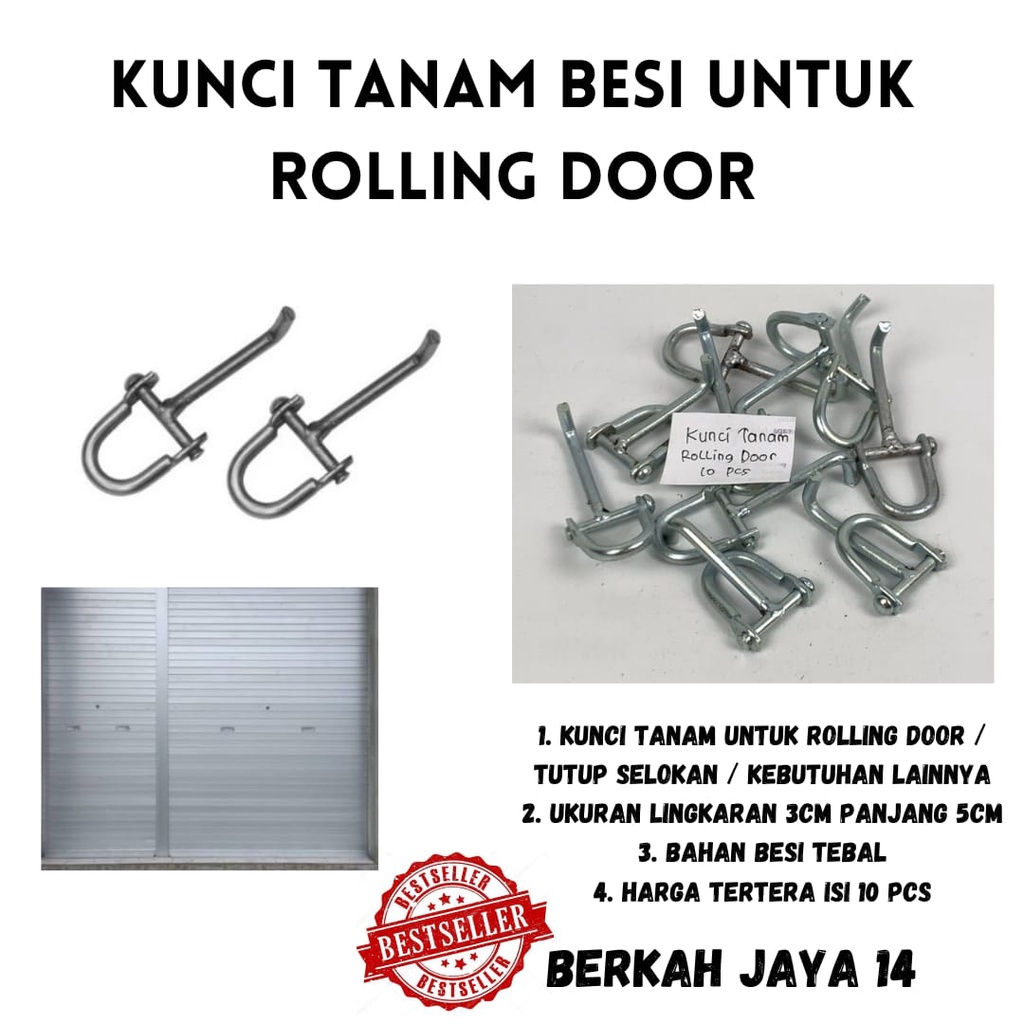 KUNCI TANAM ROLLING DOOR ISI 10 PCS SERBAGUNA UNTUK SELOKAN BAHAN BESI TEBAL HARGA MURAH BARANG BERKUALITAS PROMO DISKON TERLARIS