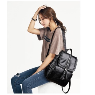 Tas ransel kulit canvas tas gendong terbaru anti maling fashion G0N8 anti air Original cewek korea r