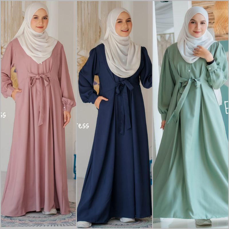 BISA COD GALERIAZKIYA ELLENA DRESS / ELENA DRESS / DRESS SHAKILA POLOS / GAMIS SHAKILLA PREMIUM / GA