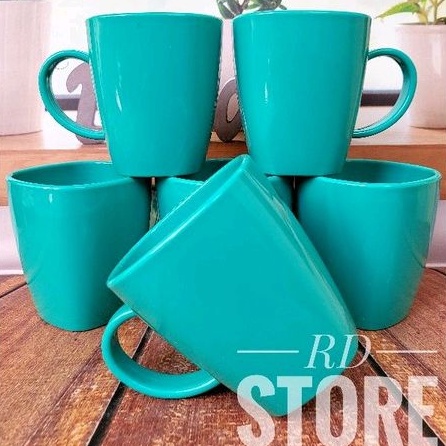 PROMO 6.PCS CANGKIR GAGANG POLOS BAHAN MELAMINE WARE TEBAL DAN TAHAN PANAS