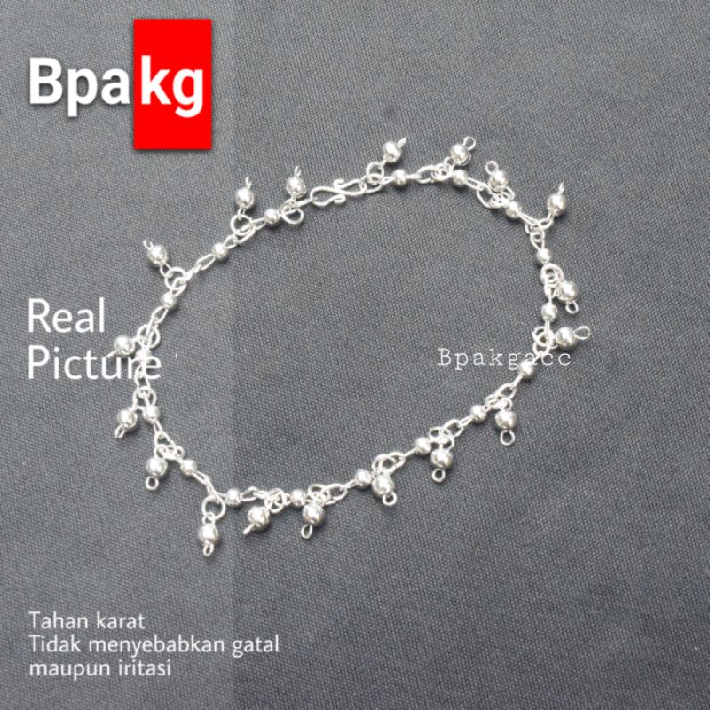 Gelang tangan putri rumbai motif # Gelang monel besi putih asli anti karat silver murah wanita cewek