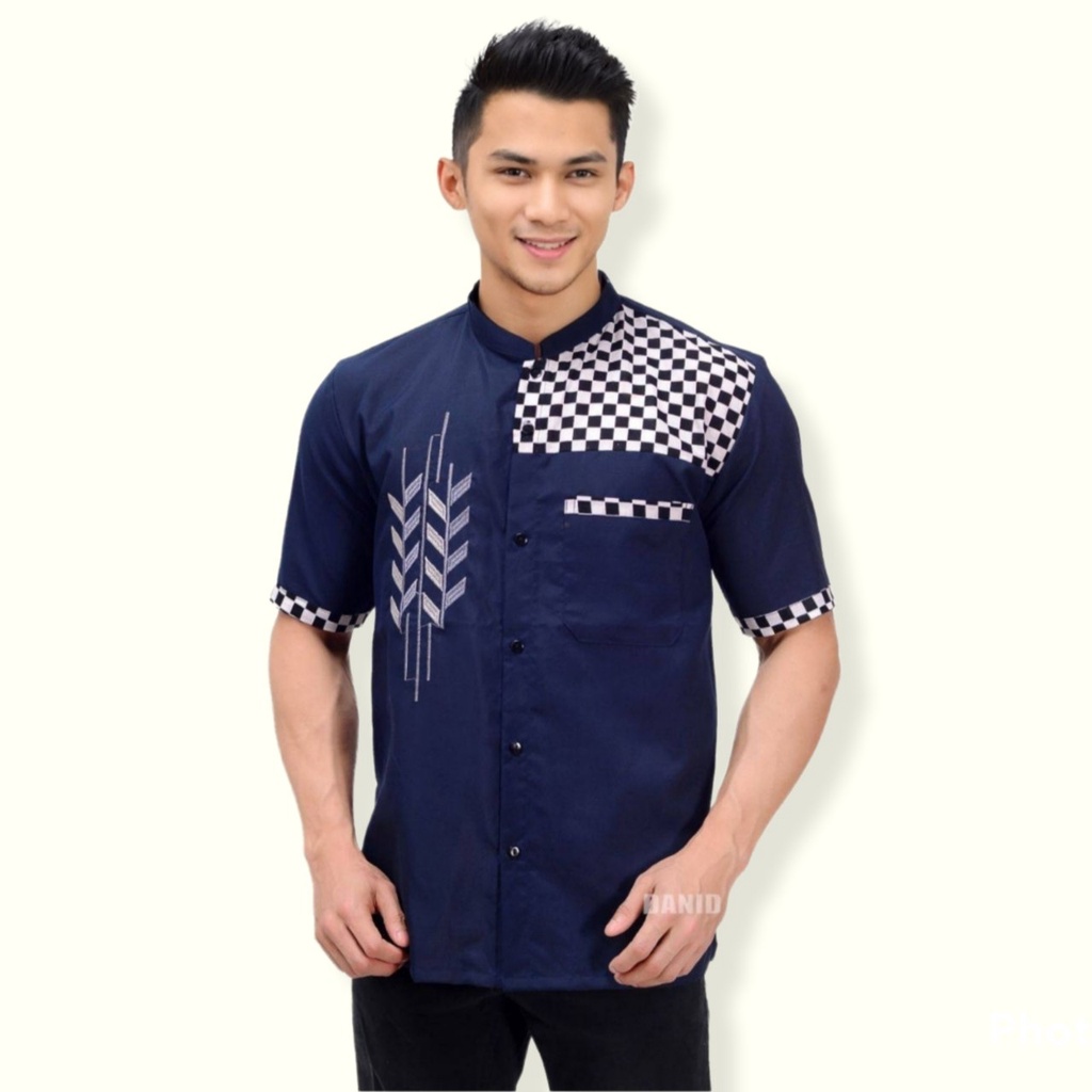 Baju Koko Kurta Lengan Pendek Baju Koko Fashion Muslim Pria Dewasa Terbaru