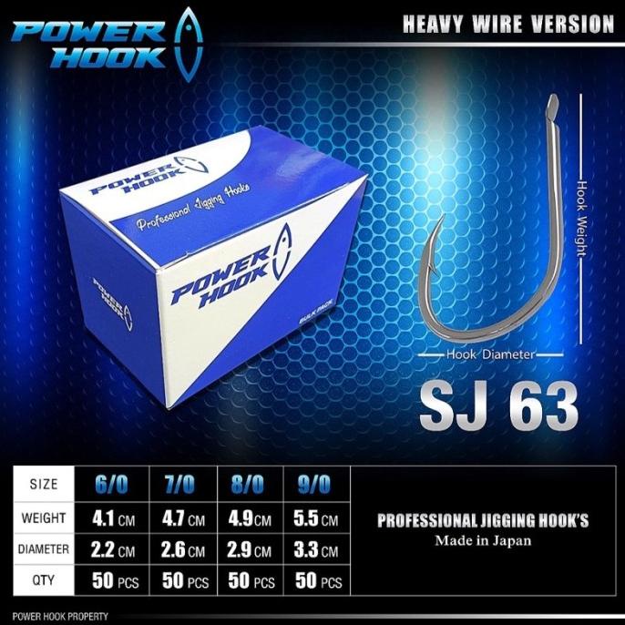 Slow jigging power hook SJ63 flat mirip suteki 1 box isi 50pcs