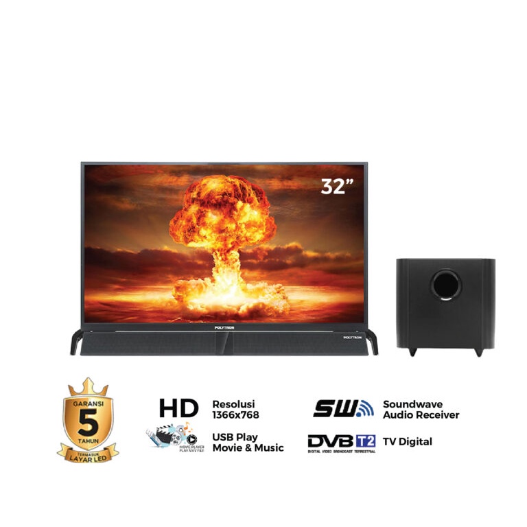 LED TV POLYTRON 32" INCH PLD 32BV1558 (SOUNDBAR + SUBWOOFER)