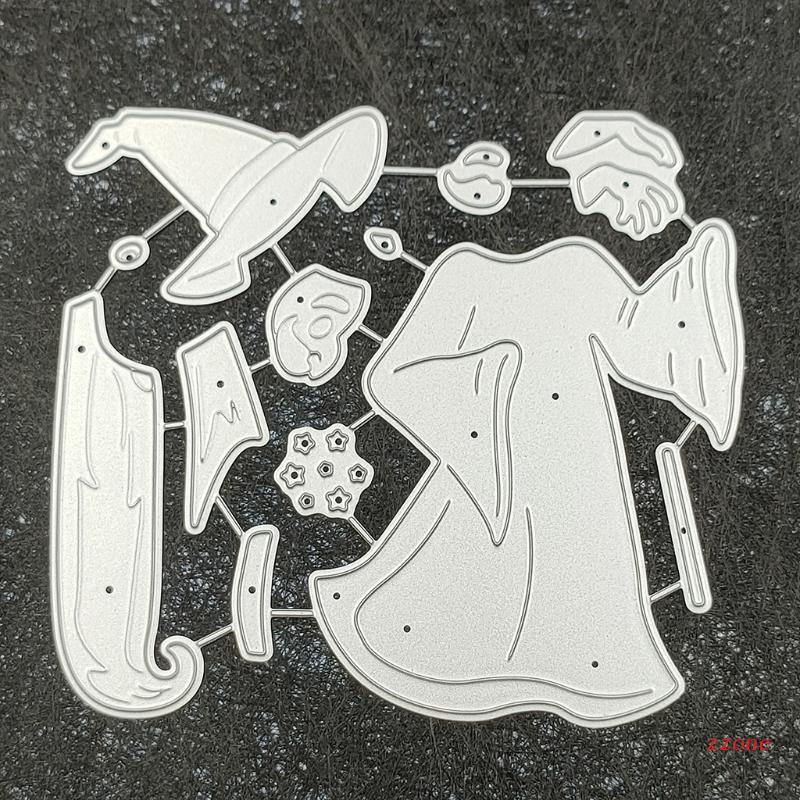 Cetakan Stensil Cutting Dies Motif Halloween Bahan Metal Untuk Scrapbook / Craft DIY