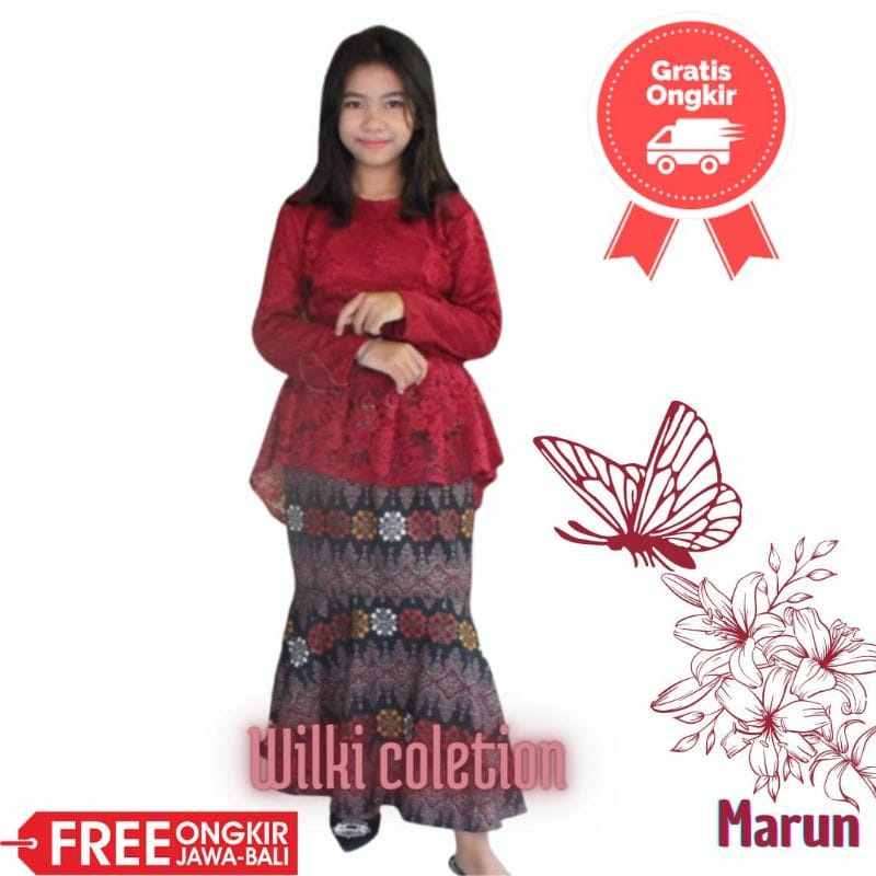 PROMO TERMURAH SETELAN KEBAYA ANAK / BAJU KEBAYA PESTA ANAK /KEBAYA ANAK PEREMPUAN MODERN / KEBAYA A