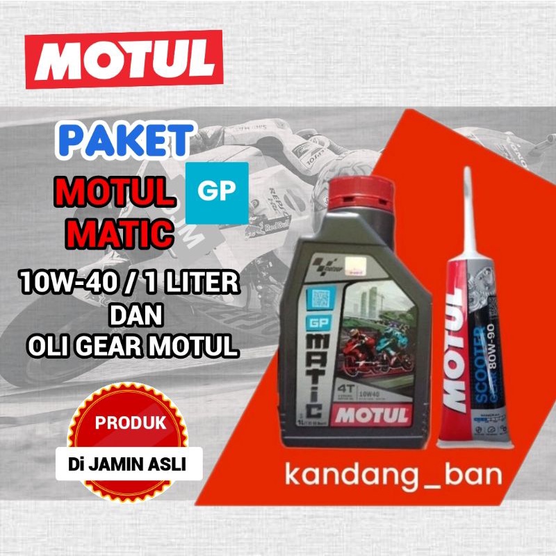 PAKET OLI MOTUL MOTO GP MATIC 10W-40 1000 ML +OLI GEAR MOTUL, UNTUK SEMUA MATIC