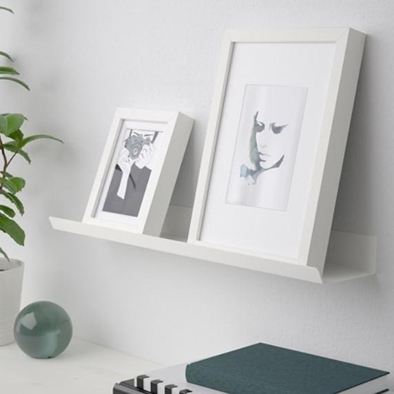 Gl Rak Dinding Ambalan Display Foto/Pajangan Bahan Besi 60Cm_Putih Lalakumaladewi