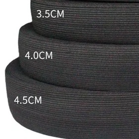 Karet Elastis Pinggang Untuk Celana Kolor Kiloan Lebar 3,7cm 4cm , 4,5cm Warna Hitam