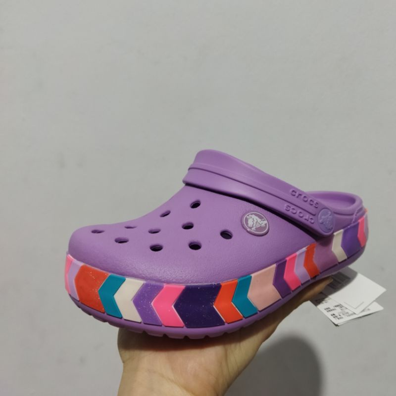 CROCS CHEVRON BEADED CLOG  RAINBOW KIDS and JUNIOR