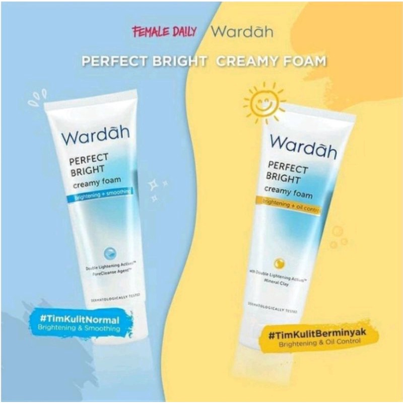 NEW WARDAH LIGHTENING &amp; PERFECT BRIGHT CREAMY FOAM TUBE 100ML // SABUN CUCI MUKA WARDAH