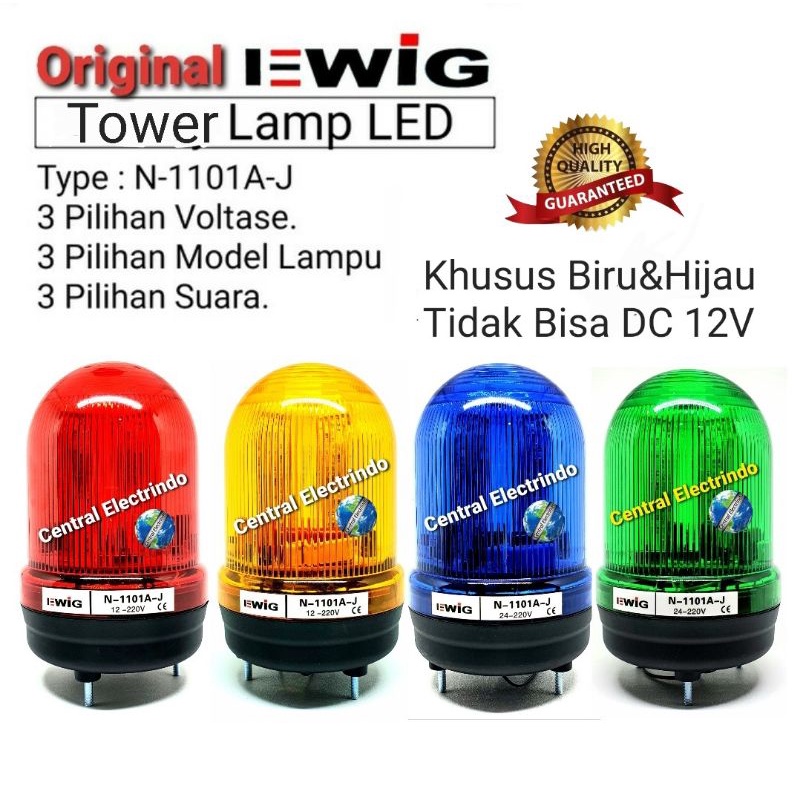 Lampu Menara/Hias/Plang Toko  N-1101AJ Buzzer Multivolt/3 Suara/3 Model Lampu.