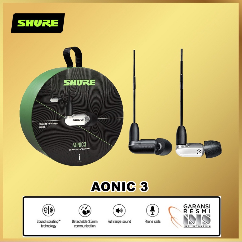 Shure Aonic 3 Sound Isolating™ Earphones Aonic3 SE31BA SE31 SE 31 BA